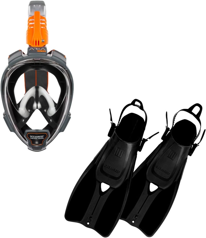 OCEANREEF - Aria QR+ Full Face Snorkeling Mask & Duo II Travel Fins - Image 1